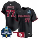 Oklahoma Sooners Men’s #77 Sydney Barker Softball 2025 Black Vapor Limited Baseball Jersey