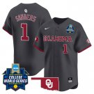Oklahoma Sooners Men’s #1 Cydney Sanders Softball 2025 Anthracite Vapor Limited Baseball Jersey