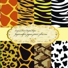 Leopard Print Digital Paper, Scrapbook, safari, jaguar, jaracé, zebra, cow