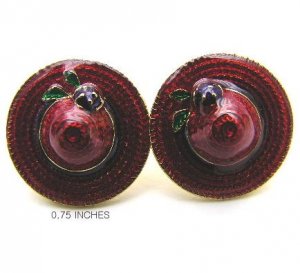 Red Hat Shaped Earrings - E1101