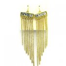 Gold Chain & Crystal Drop Earrings - ESE0542GO