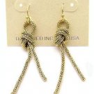Metal Knot Long Earrings - ECOWN021GO