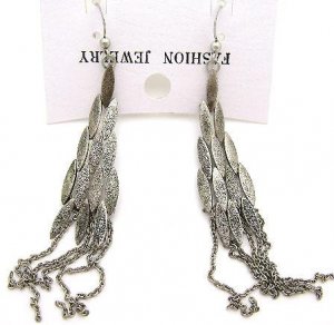 Silver Long Chandelier Earrings - E59352