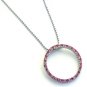 NCOL125PK-1.25inches Circle Crystal Pendant Necklace