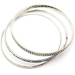 BFL0106SL-3PCS GOLD METAL BANGLE