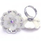 RNCC13WH-FLOWER RING-ADJUSTABLE SIZE