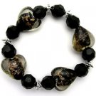BST2403JT-CRYSTAL GLASS HEART BEADS STRETCH BRACELET