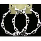 ESE1939009SL-2.5 INCHES METAL BAMBOO EARRINGS