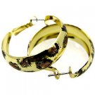 E00904-ANIMAL PRINT METAL HOOP EARRINGS
