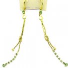 E47852LM-gold string w/crystal earrings