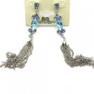 E00742AQ-Silver Multi Chain w/Crytal Earrings
