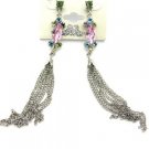 E00742MU-Silver Multi Chain w/Crytal Earrings