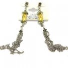 E00742TO-Silver Multi Chain w/Crytal Earrings