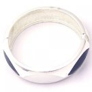 BLA4154GR-enameled metal and hinge enclosure bangle