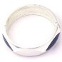 BLA4154GR-enameled metal and hinge enclosure bangle