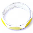 BLA4154YE-enameled metal and hinge enclosure bangle