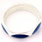 BLA4154BL-enameled metal and hinge enclosure bangle