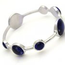 BG1200NVSL-Circle Stone Metal Bangle