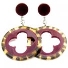 EK2011RD-lucite animal print trend earrings