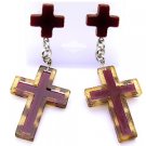 EK2006RD-lucite animal print trend earrings