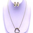 NE009807GO-HEART NECKLACE SET