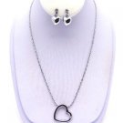 NE00907SL-HEART NECKLACE SET