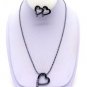 NE00607HE-HEART NECKLACE SET