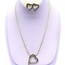 NE00607GO-HEART NECKLACE SET
