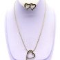 NE00607GO-HEART NECKLACE SET