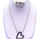 NE00507SL-HEART NECKLACE SET