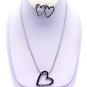 NE00507SL-HEART NECKLACE SET