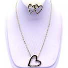 NE00507GO-HEART NECKLACE SET