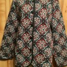 BonWorth Womens XL Quilted Top Reversible Long Sleeves Button Front Multi Color
