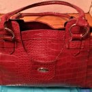 Mondani New York 1995 Lg Handbag Red Animal Print Faux Leather 14"W X 5"D X10.5H