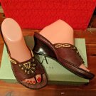 Clarks Artisan Empress Women’s 8 M Wedge Sandals Leather Slip On OpenToe Beaded