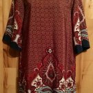 BeBop Women’s Size M Tunic Blouse Dress Multicolored 3/4” Sleeves Boho