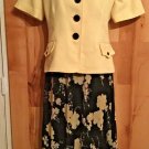 Studio I Women’s Two Pc Sz 12 Sleeveless Maxi Dress With Jacket Yellow Black Lin
