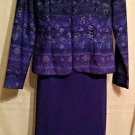 Koret Dress Petites Women’s Size 6P Two Piece Skirt Set Purple Floral LS Lined