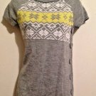 Takeout Girl Tunic Top Girls Size XL (16) Short Sleeves Yellow & Gray