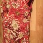 Liz & Co Women&acirc;��s Large Pull Over Top Red Floral Low Cut Short Sleeves100% Cotton
