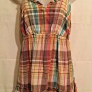 Old Navy Women’s Sz Medium Sun Shirt Tank Top Sleeveless Multi Color Plaid