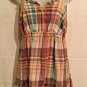 Old Navy Women&acirc;��s Sz Medium Sun Shirt Tank Top Sleeveless Multi Color Plaid