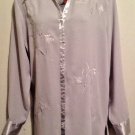 Kim Rogers Women's Sz 8 Blouse Lavender Long Sleeves Button Front Floral Print