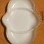 Vintage Fire King Oven Ware Milk Glass White With Gold Trim Divided Dish 11" USA