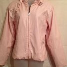 KC Collection Women's Sz M Jacket Coat Pale Pink Faux Leather Zip Front