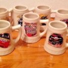 Hunter Mfg Group Lot Of Nine Collectible Ceramic Nascar Miniature Mugs 2 3/4” H