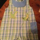 Okie Dokie Unisex 18 Months 2 Pc Set Overalls & Cap Dinomite Dinosaurs