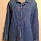 Studio Ease Women's 14W Blue Denim Button Front Shirt Long Sleeves 100% Cotton