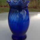 Bouquet Flower Vase Cobalt Blue Scalloped Edges 6 3/4” H