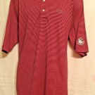 Duck & Hyde Men's L Polo Golf Shirt Burgundy Black Stripes Short Sleeves FLCC
